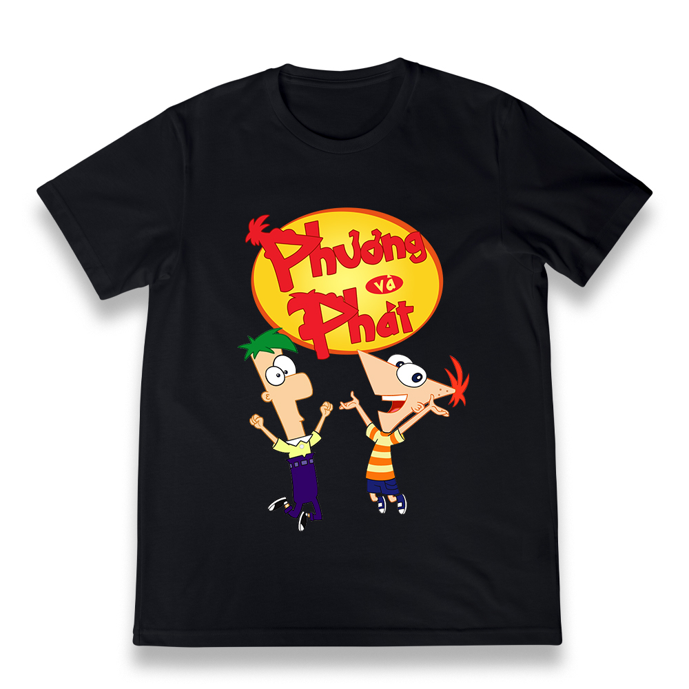 Áo thun Phineas and Ferb - Phương và Phát hoạt hình cartoon Disney dáng unisex