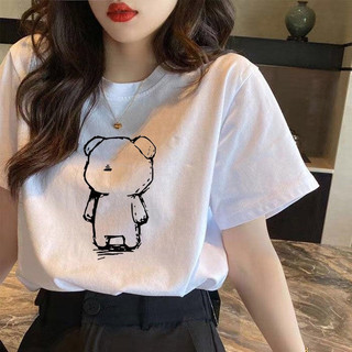 Áo thun nữ in hình gấu bông dễ thương chất thun cotton co dãn thoáng mát áo thun cotton form vừa người giá rẻ bán chạy