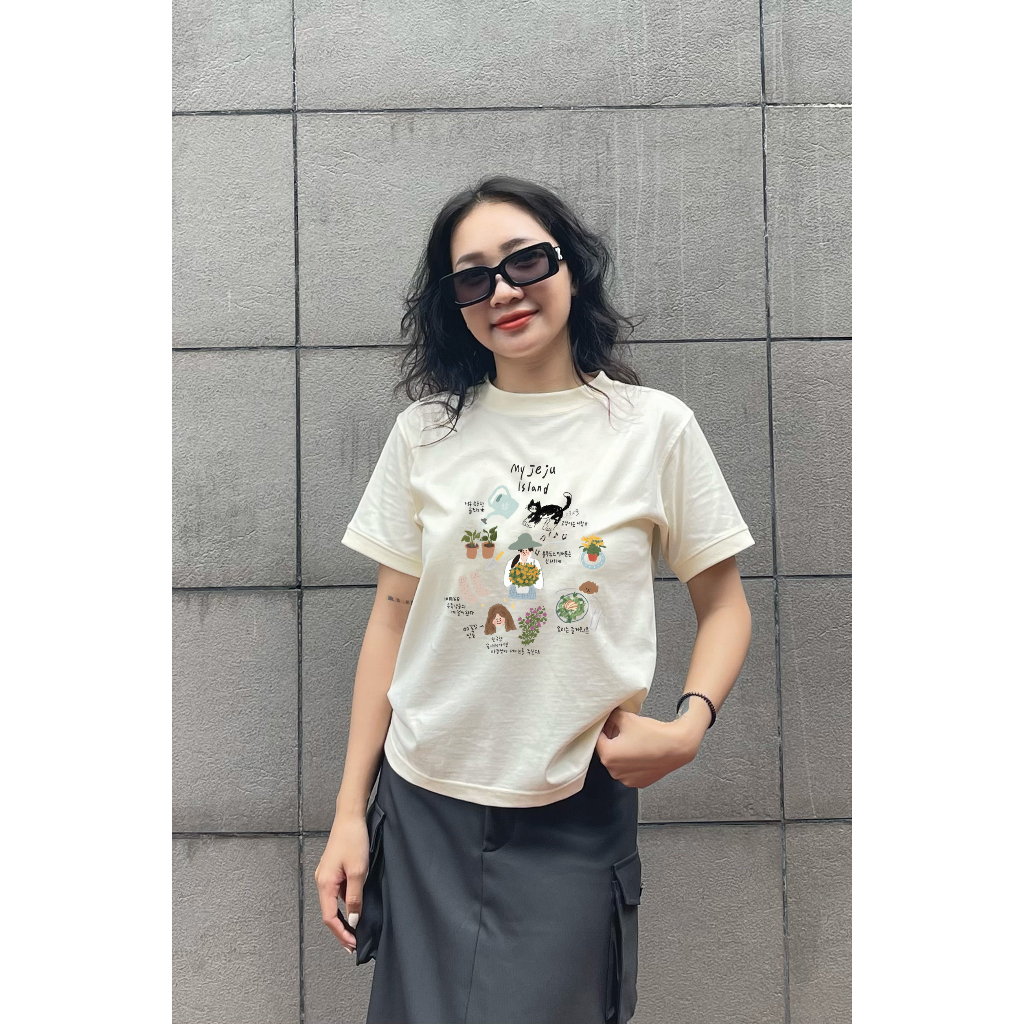 Áo thun Baby Tee JEJU ISLAND unisex phông Nam Nữ Local Brand Chính Hãng Midori M Studio