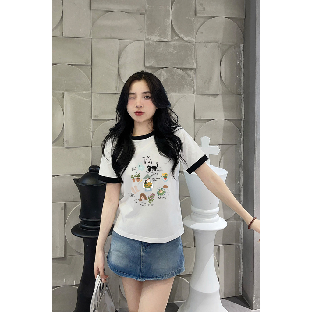 Áo thun Baby Tee JEJU ISLAND unisex phông Nam Nữ Local Brand Chính Hãng Midori M Studio