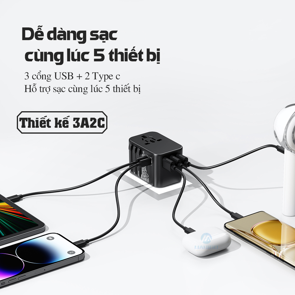 Củ sạc đa chức năng Rockspace T62 sạc nhanh chuẩn PD cho iPhone, sạc nhanh cho Samsung - Chính hãng bảo hành 12 tháng