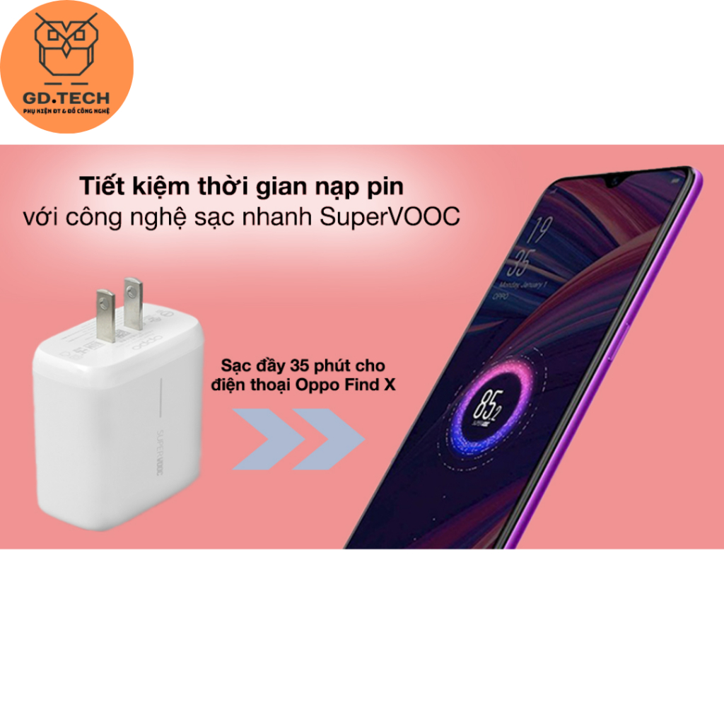 Bộ củ cáp sạc nhanh oppo super vooc PD 65W 33W oppo Find X2 Reno 5 8 10  Realme 7 Pro Reno4 Pro Reno6 A55 A95 A74