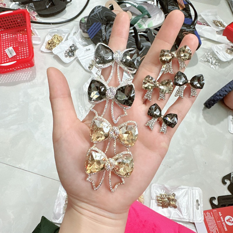 Charm Nơ Cao Cấp Chân Gài Gắn Dép Tông Nữ HVN