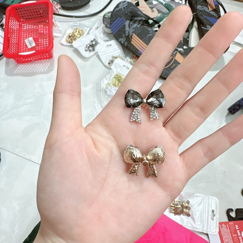 Charm Nơ Cao Cấp Chân Gài Gắn Dép Tông Nữ HVN