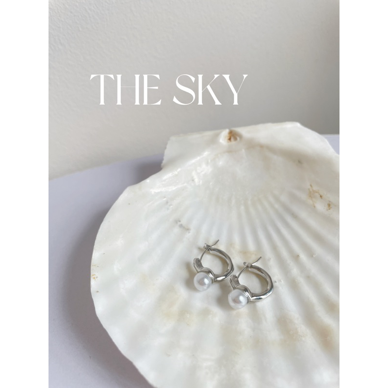 Bông tai khoen EDA ngọc cực xinh và đơn giản THESKY ACCESSORIES