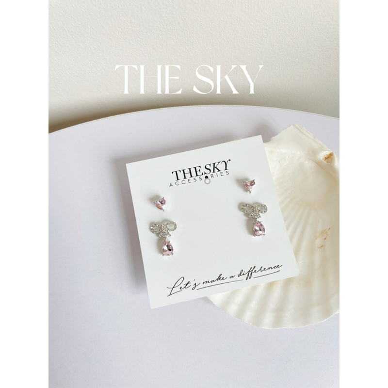 Set bông tai PINKCOLOR cực xinh cực dễ thương THESKY ACCESSORIES