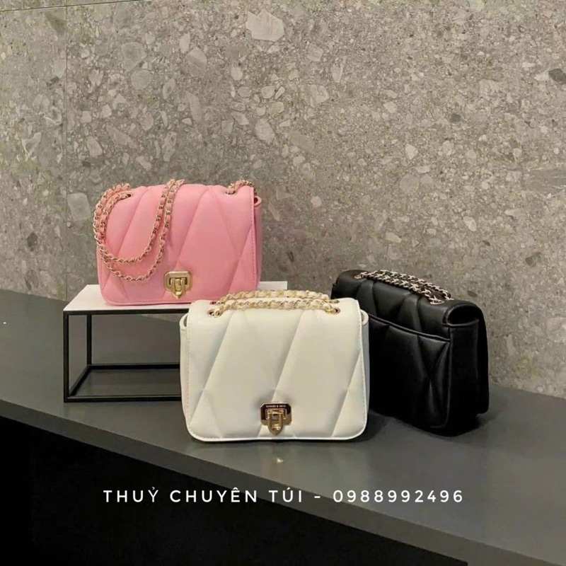 ( Hàng Có Sẵn) Túi Ô trám Mới Khoá nhọn dây xích size 18