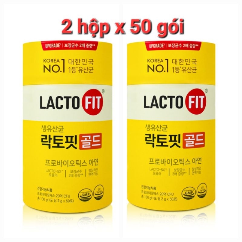 Combo 2 Hộp 50 gói Men Vi Sinh LACTO-FIT Gold Men tiêu hóa Lacto fit hàng đầu Hàn Quốc