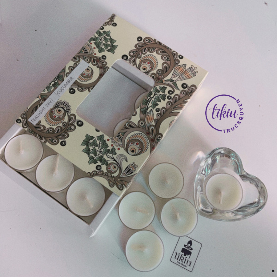 Nến Thơm TIKIU Tealight ROMANTICTIMES Và AROMA Sáp Đậu Nành Tinh Dầu Thơm Thiên Nhiên Không Khói