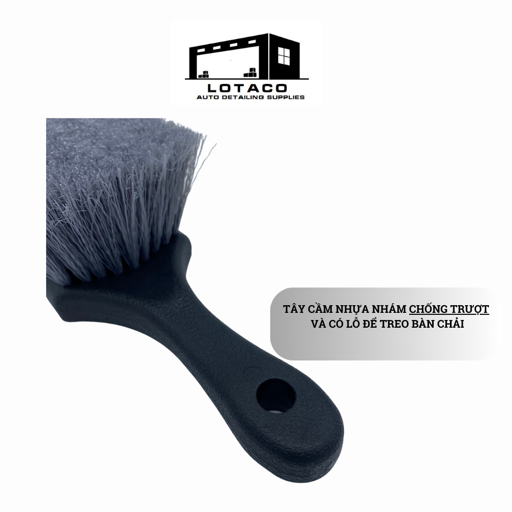 Bàn chải chà mâm lốp ô tô sợi mềm chống xướt mâm, bàn chải chà lazang Lotaco