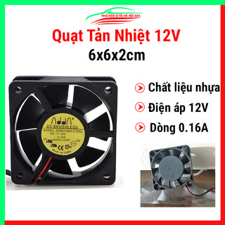 Quạt tản nhiệt Brushless 12V tốc độ cao 6x6x2cm 0.16A