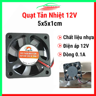Quạt Tản Nhiệt 12V Hàng Bãi Tốc Độ Cao 5x5x1cm Dòng 0.1A