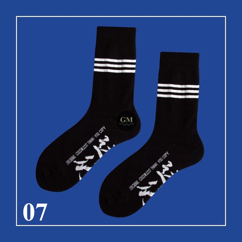 Set Tất Vớ Nam GUMEN Đen Hoạ Tiết Cao Cấp Thời Trang Trẻ Trung Phong Cách