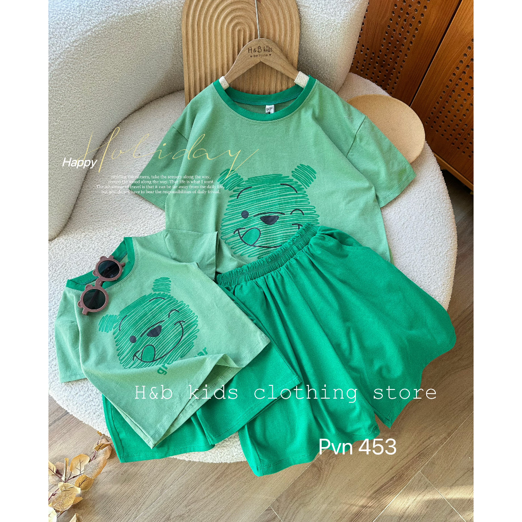 Set mẹ bé gấu pool mặt xước bé