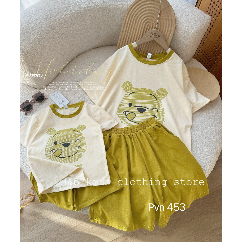 Set mẹ bé gấu pool mặt xước bé