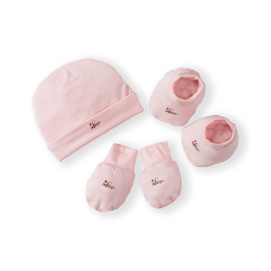 Set bao tay chân mũ sơ sinh cho bé Unbee 0-6 tháng vải sợi tre thoáng mát thấm hút co giãn