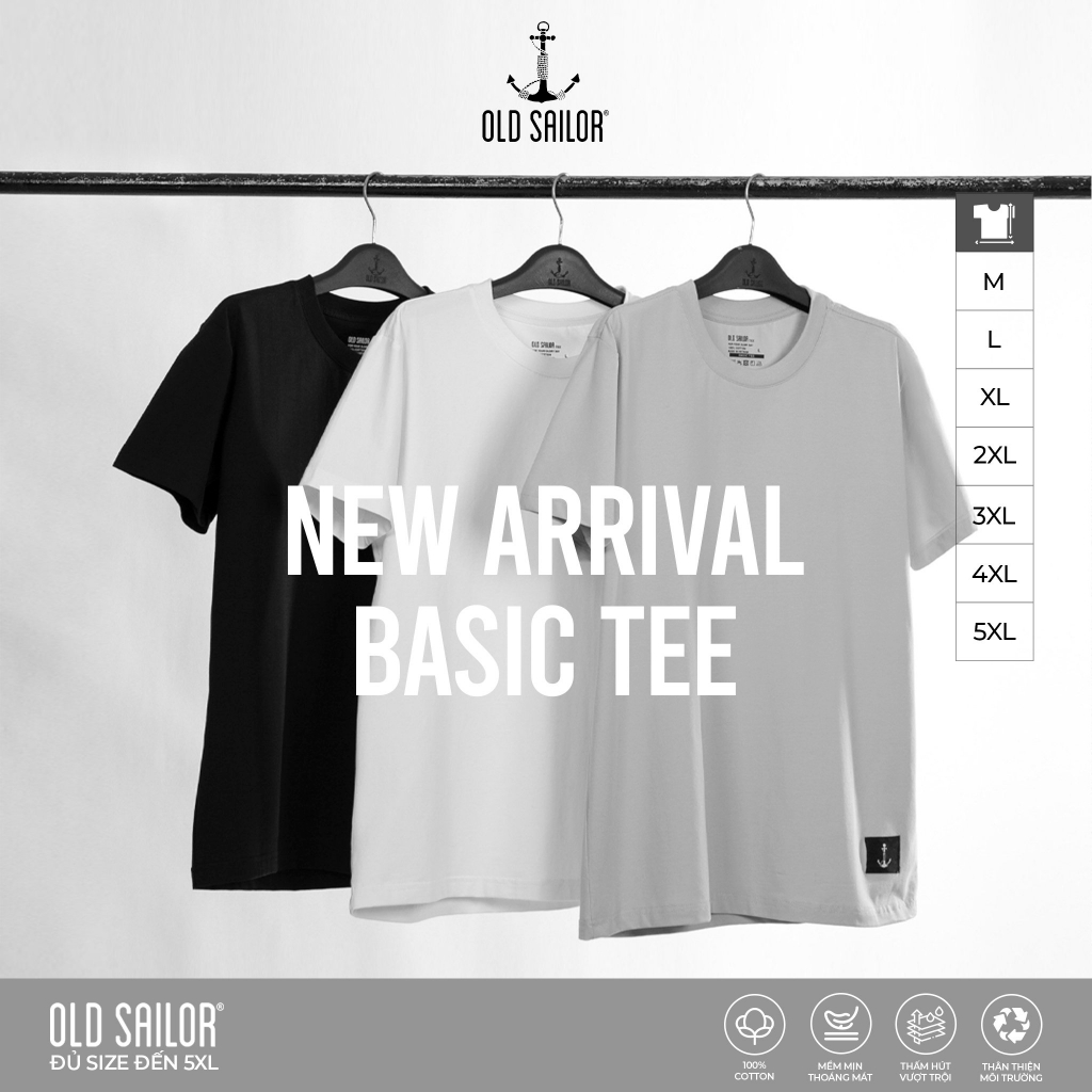 Áo Thun Nam OLD SAILOR Chất Vải Cotton Thoáng Mát Thấm Hút Mồ Hôi Big Size
