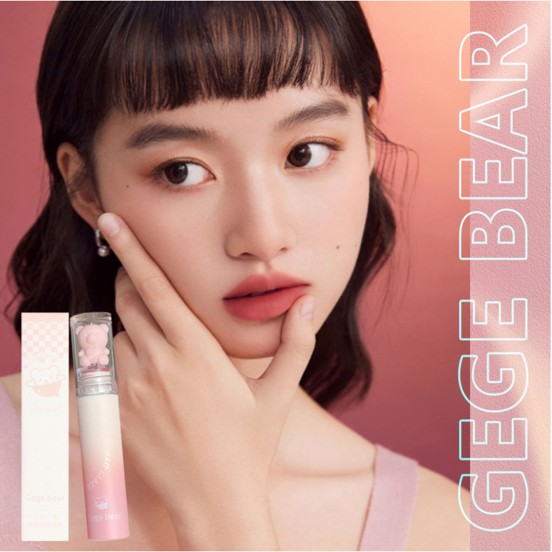 Son Môi Gege Bear Dưỡng Ẩm Lâu Trôi Chống Thấm Nước Không Dễ Phai Màu Thiết Kế Hình Gấu Dễ Thương