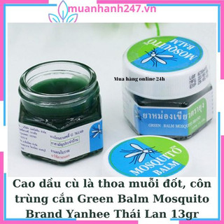 Cao dầu cù là thoa muỗi đốt, côn trùng cắn Green Balm Mosquito Brand Yanhee Thái Lan 13gr