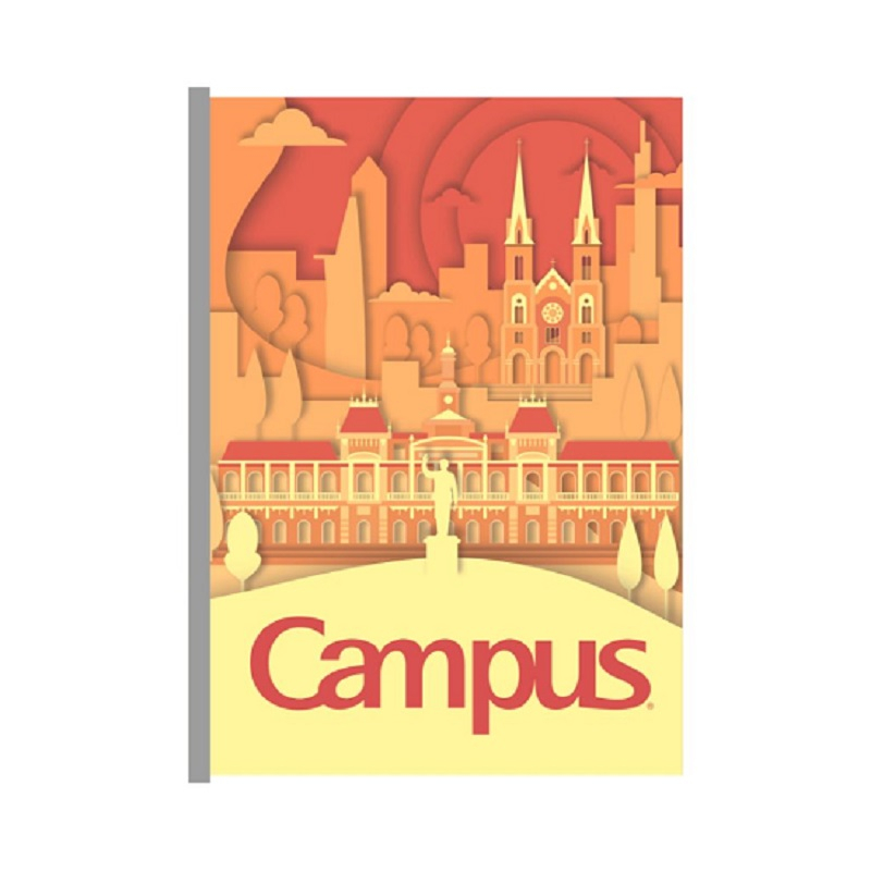 Vở 200 trang Campus kẻ ngang Paper cuts BPAC200, sổ may dán gáy B5 giấy định lượng 70gsm