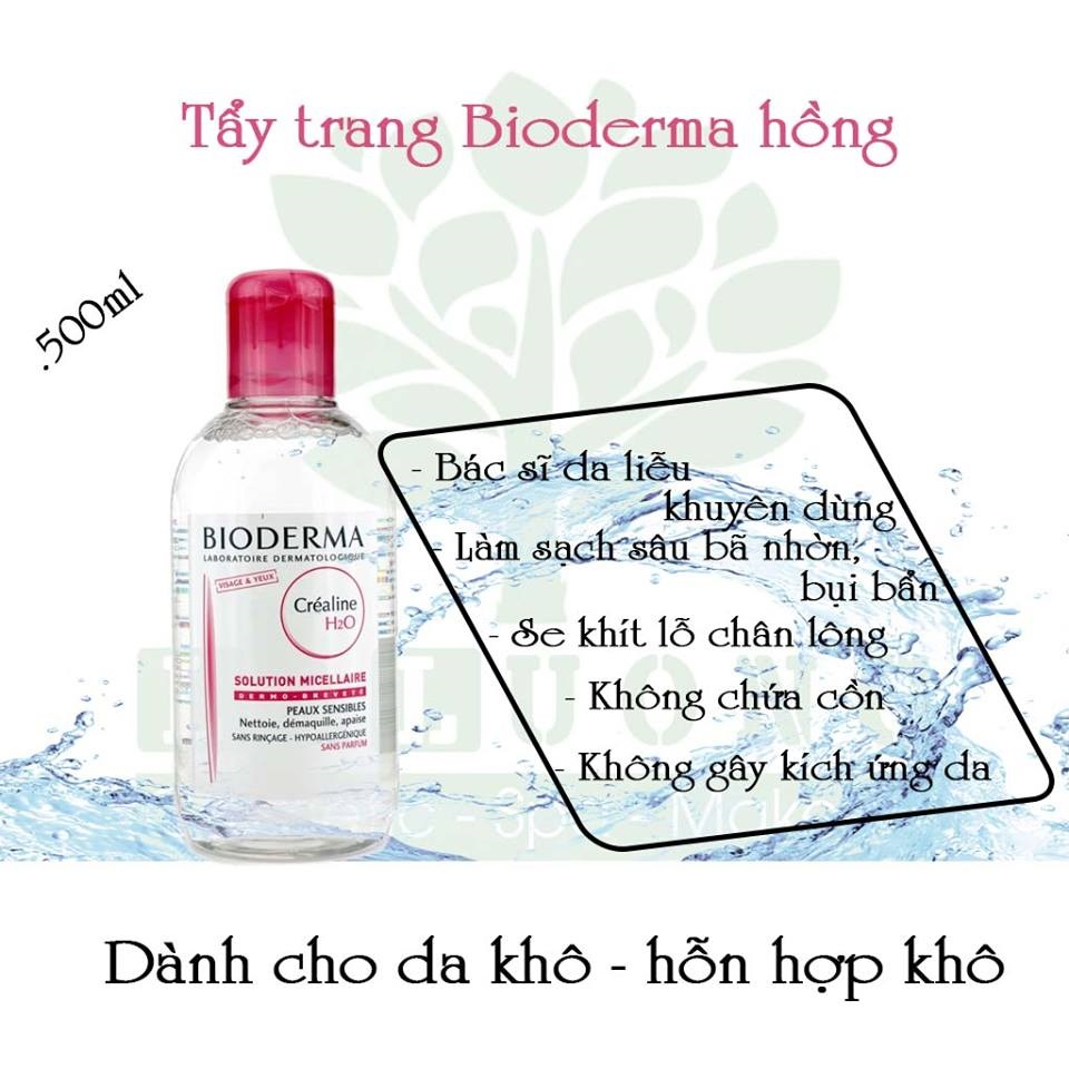 Nước tẩy trang Bioderma 500ml nắp nhấp làm sạch sâu vượt trội và kiểm soát dầu nhờn . -trami