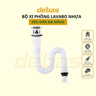 Bộ xả lavabo xi phông thoát nước lavabo xi phông bồn rửa mặt chậu rửa mặt nhựa kéo dãn đa năng Debas