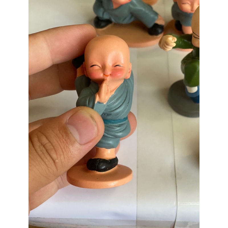 Bộ Tượng Chú Tiểu Hòa Thượng  - Phật Phong Thủy Mini 4 Tư Thế, Trang Trí Xe Hơi, Để Bàn