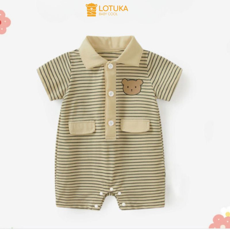 Body Đùi Polo LOTUKA Cho Bé, Bodysuit Bé Trai Bé Gái, Bộ Đồ Liền Thân Chất Cotton Mềm Mát Size 3-12kg