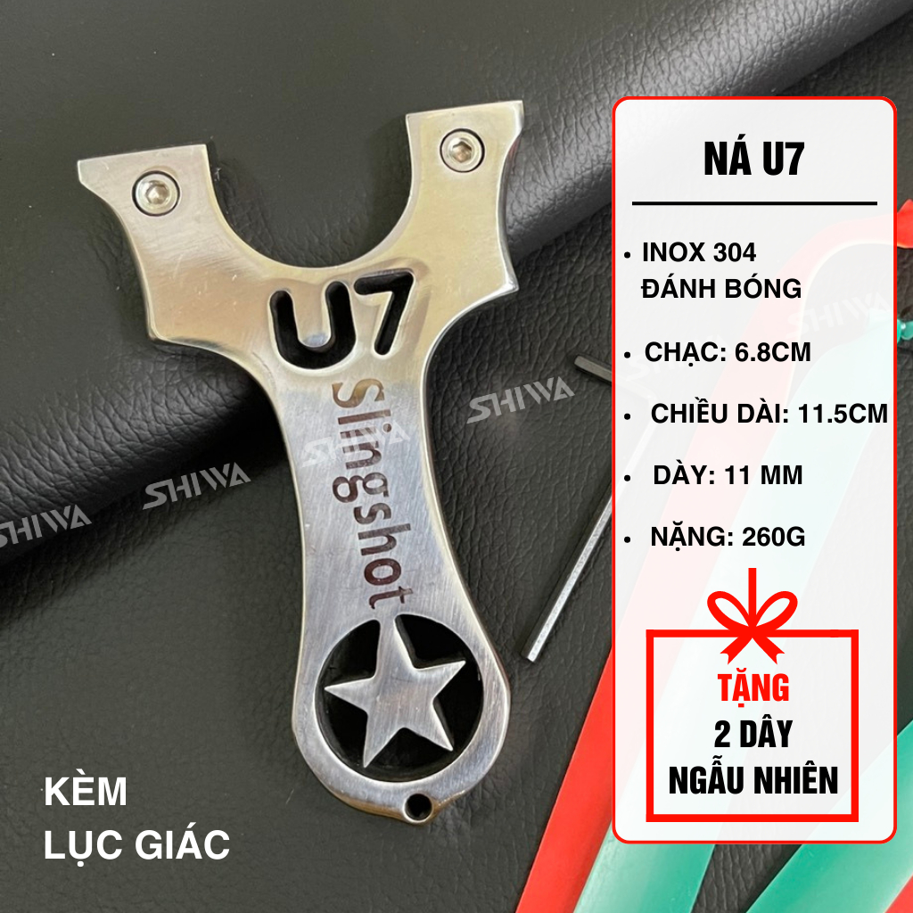 Ná Cao Su Cao Cấp Giá Rẻ Inox 304 - Ná Thun Cao Su Cr7,A7,U7, One Hit,Mặt Quỷ,Long Phụng, Nhện,Gỗ,Nhựa - Slingshot Shiwa