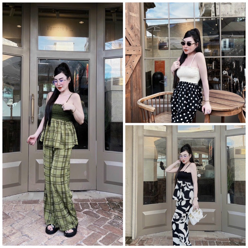 Bộ dây nhún thun dáng peplum
