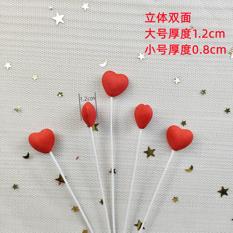 - Set 5 tim nhựa -Trang trí bánh sinh nhật bánh kem