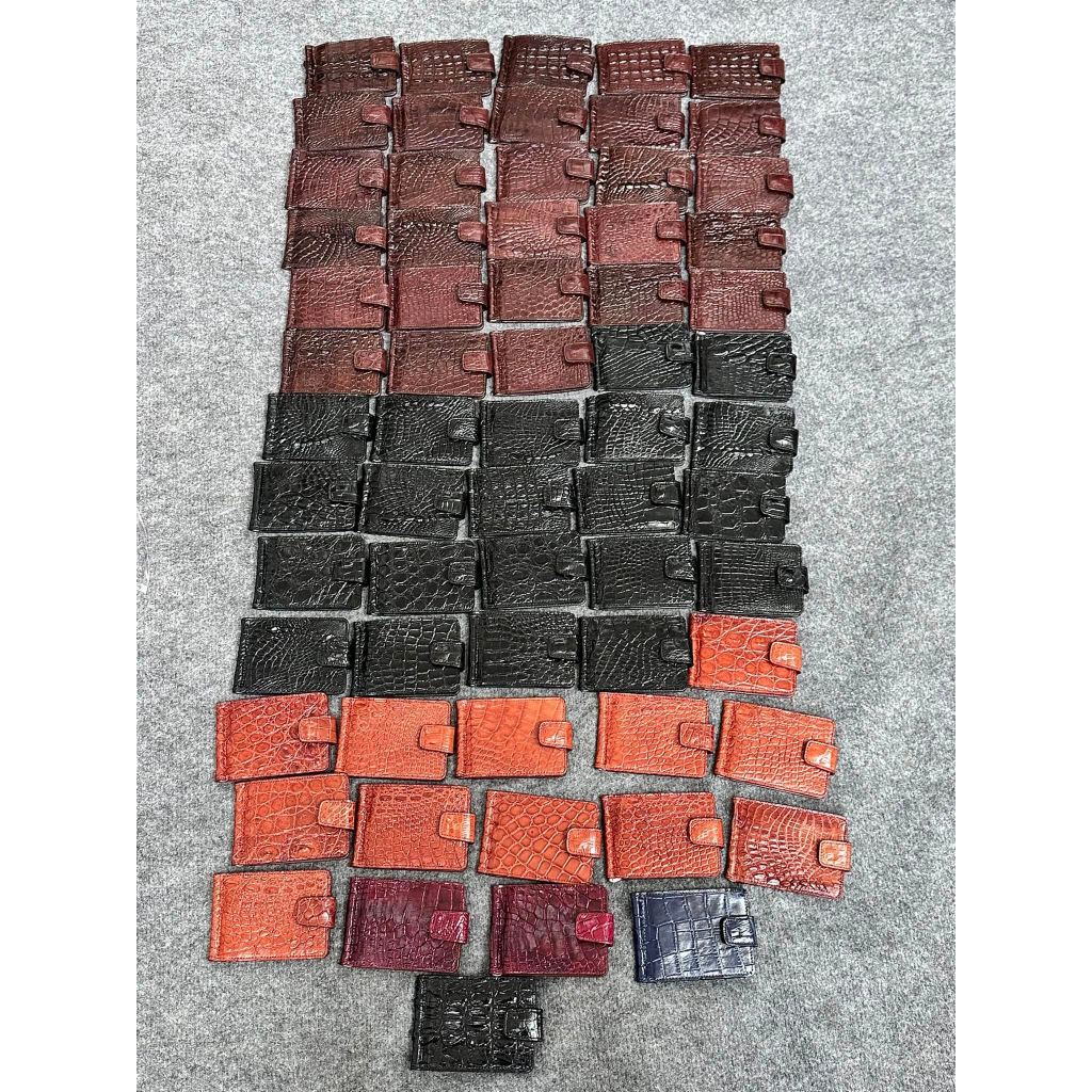 VÍ KẸP TIỀN NÚT BẤM 11.5x8.5 cm DA CÁ SẤU THẬT 100% | BẢO HÀNH 12 THÁNG