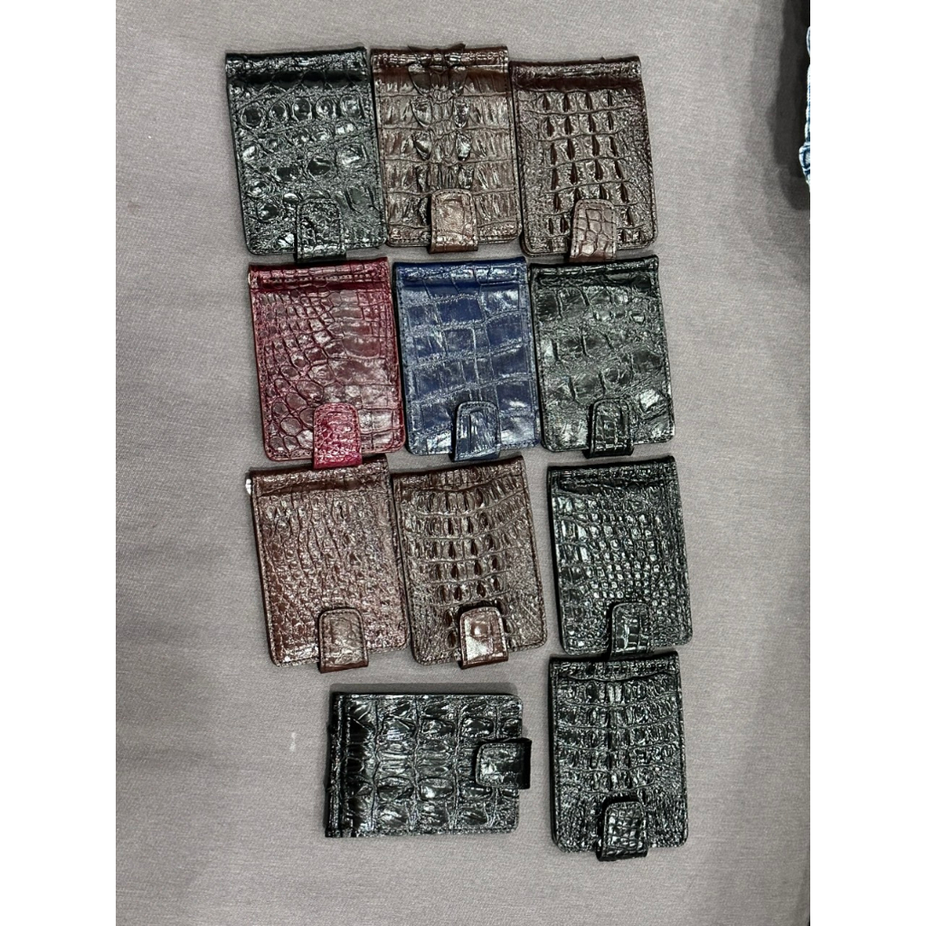 VÍ KẸP TIỀN NÚT BẤM 11.5x8.5 cm DA CÁ SẤU THẬT 100% | BẢO HÀNH 12 THÁNG