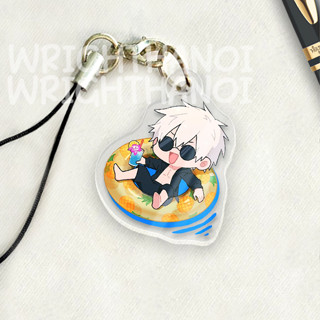 Móc treo điện thoại, dây đeo điện thoại, móc khóa acrylic Jujutsu Kaisen Gojo Satoru anime chibi cute trang trí ba lô