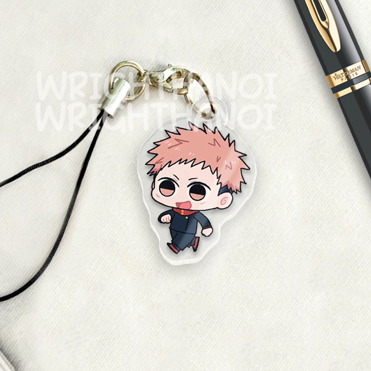 Móc treo điện thoại, dây đeo điện thoại, móc khóa acrylic Jujutsu Kaisen Gojo Satoru anime chibi cute trang trí ba lô