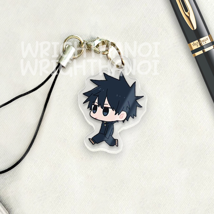 Móc treo điện thoại, dây đeo điện thoại, móc khóa acrylic Jujutsu Kaisen Gojo Satoru anime chibi cute trang trí ba lô