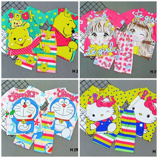 Thun lạnh bao đẹp! Bộ thun lạnh 3D ngố lửng bé gái, thun mềm mịn mát y hình 100
