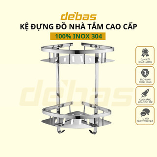 Kệ đựng đồ nhà tắm cao cấp inox sus304 kệ thẳng nhà tắm gắn tường có móc treo đồ Debas 1501 1502 1503 1504