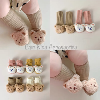 Tất cổ cao, tất bắp, vớ hình gấu cho bé