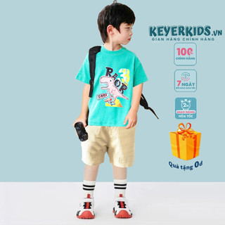 SET Bộ Quần Áo Bé Trai KEYER KIDS, Áo Thun Cotton Cộc Tay Hoạt Hình Sôi Động Phối Quần Kaki SZ57