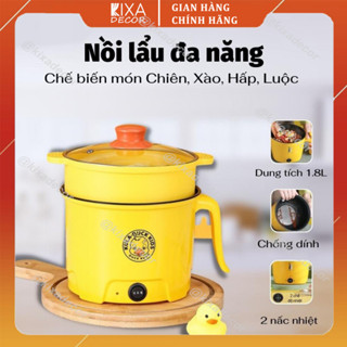 Nồi điện mini VỊT VÀNG 2 tầng đa năng nấu cơm lẩu cháo chiên xào dung tích 1,8L