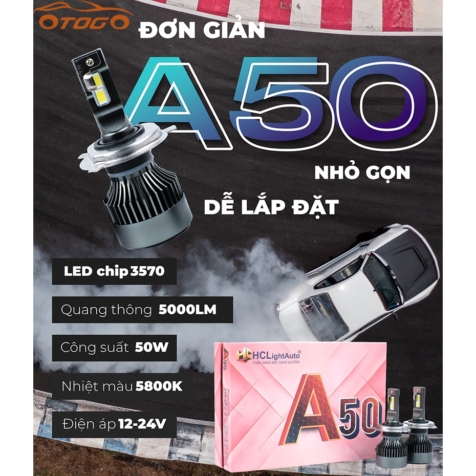Bóng LED pha ô tô A50 Siêu Sáng 50W