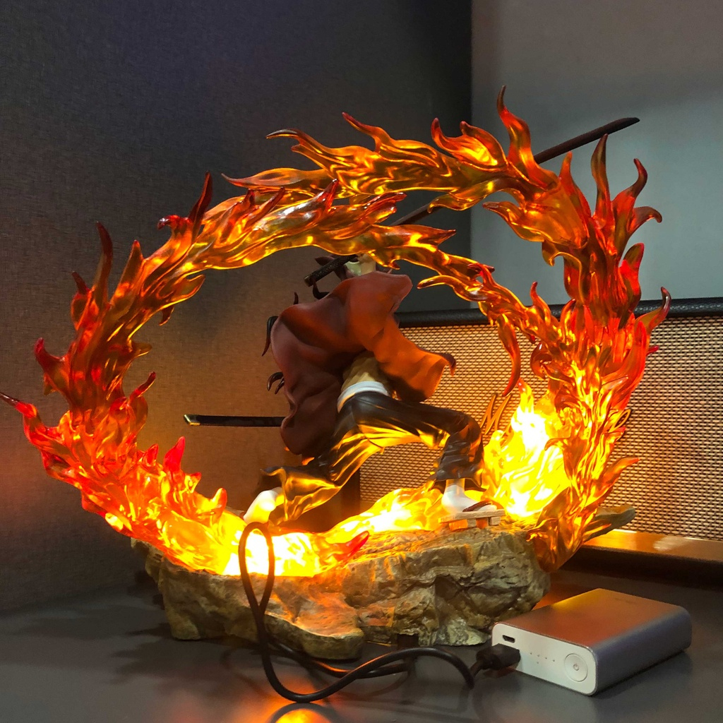 Mô hình kimetsu no yaiba Zenitsu nhất thức có led tuyệt đẹp cao 35cm | Figure anime thanh gươm diệt quỷ decor