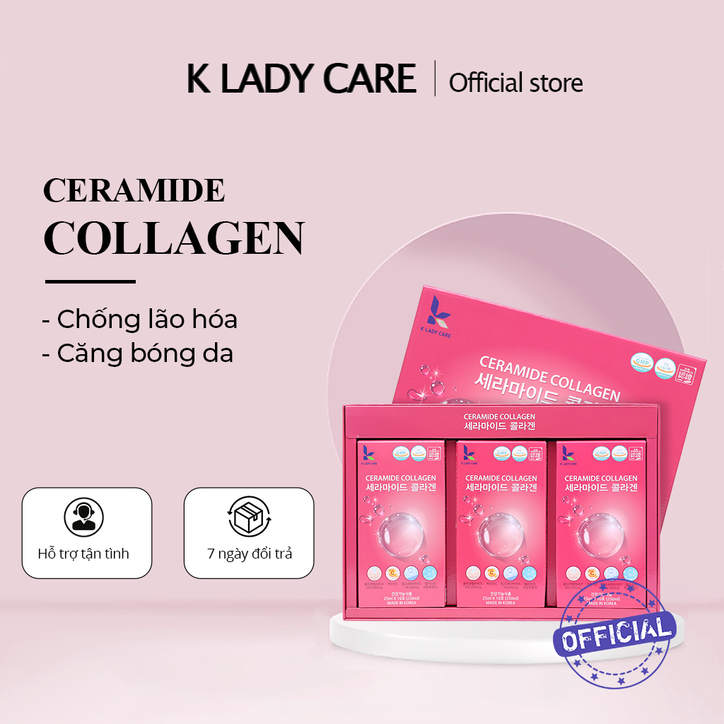 Nước uống Collagen 25ml x 30 gói chống lão hóa, căng bóng da, cấp ẩm, mịn da, phục hồi bảo vệ da