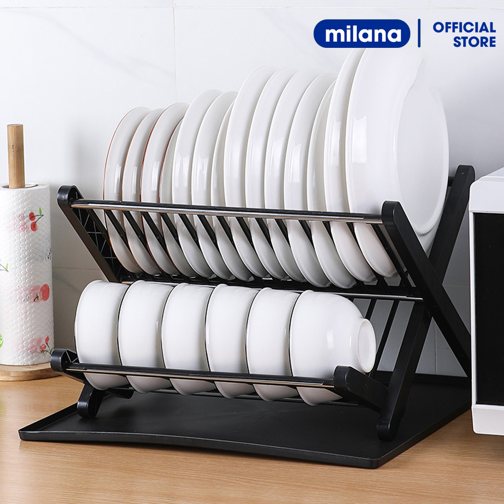 Kệ để bát chén đa năng,kệ đựng bát chén thông minh, Giá úp chén đĩa ráo nước có khay kèm theo