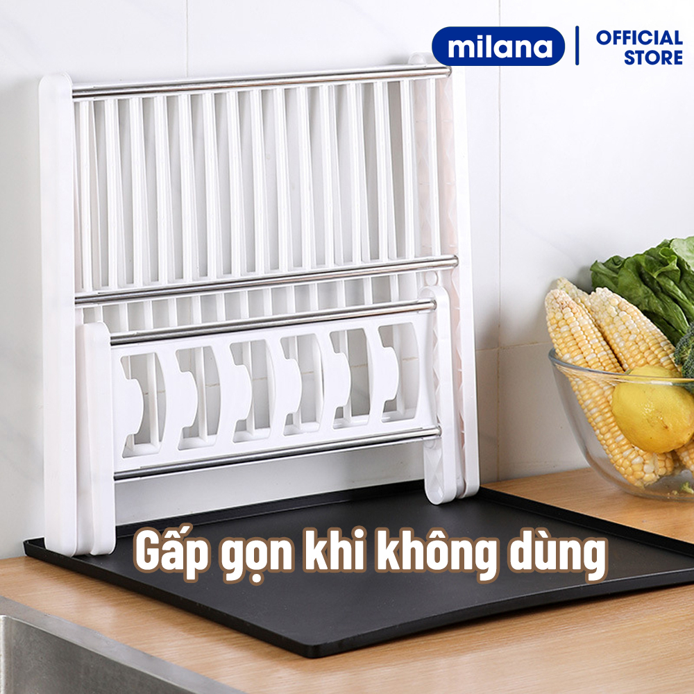 Kệ để bát chén đa năng,kệ đựng bát chén thông minh, Giá úp chén đĩa ráo nước có khay kèm theo