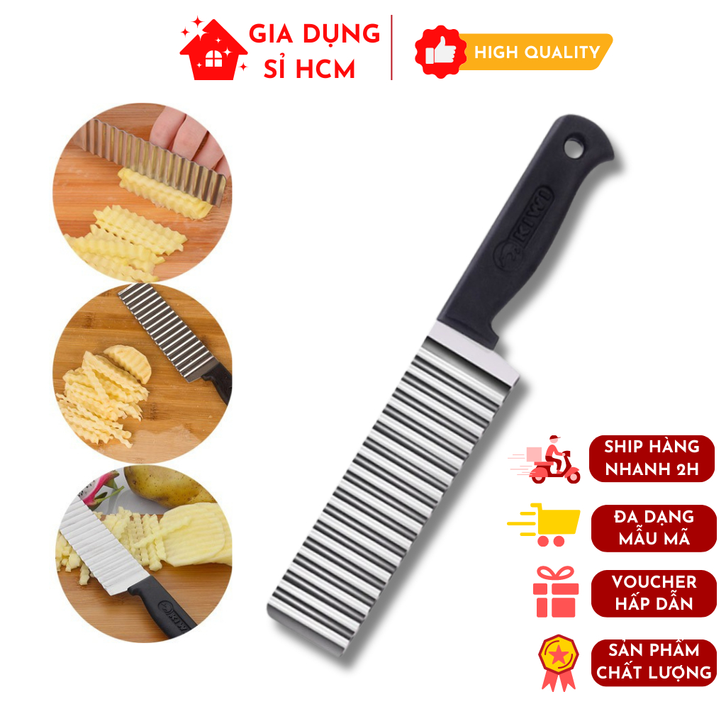 Dao Răng Cưa Lượn Sóng Cắt Củ Quả, Cắt Khoai Tây Chiên Đa Năng