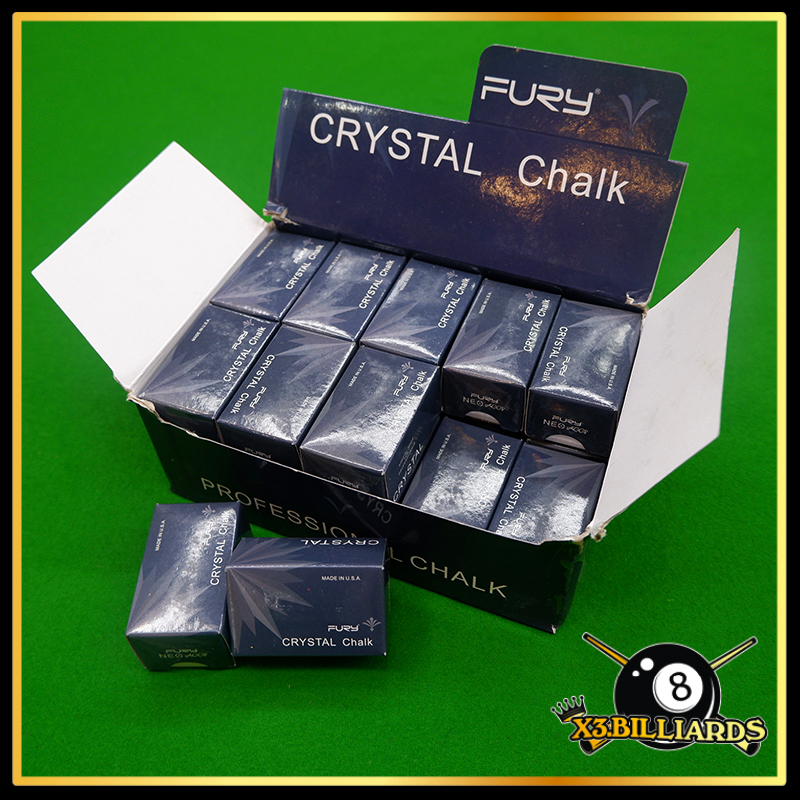 Lơ Bida FURY Crystal Chalk 2 Viên Cho Cơ Pool Lỗ Lip 3 Băng, Phấn Bôi Đầu Gậy Bi A Hàng Nhập Khẩu Chính Hãng