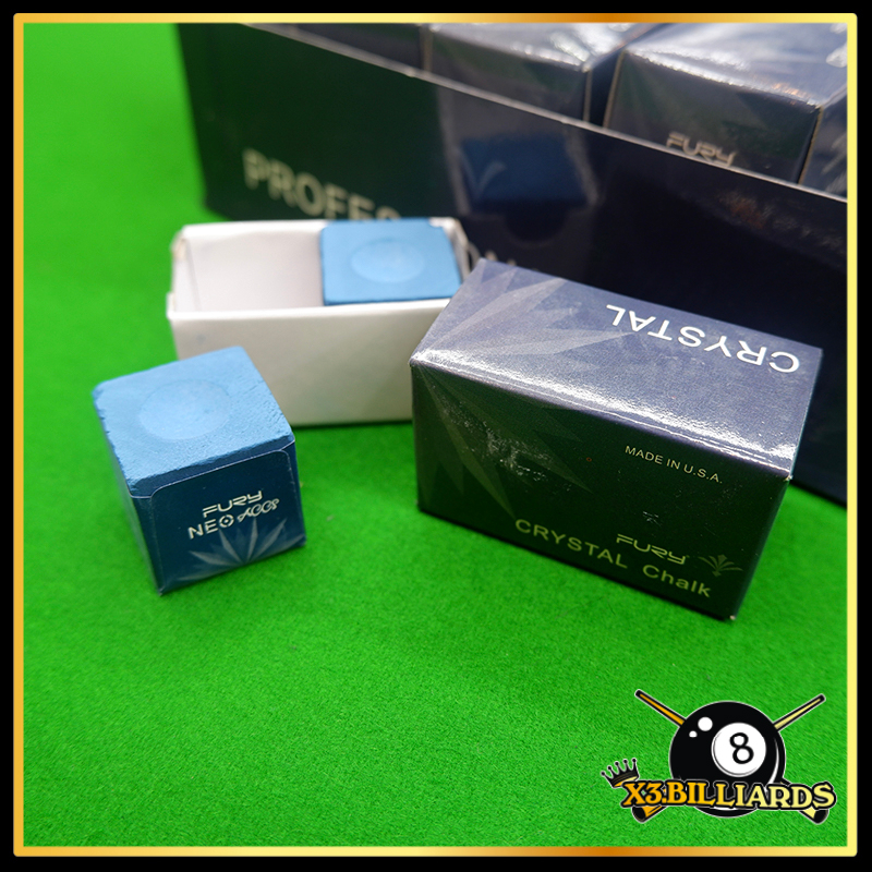 Lơ Bida FURY Crystal Chalk 2 Viên Cho Cơ Pool Lỗ Lip 3 Băng, Phấn Bôi Đầu Gậy Bi A Hàng Nhập Khẩu Chính Hãng