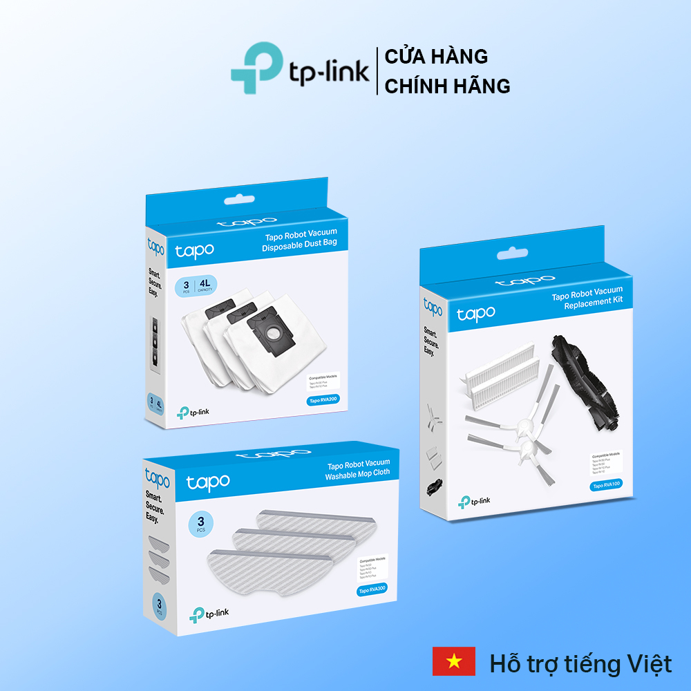 Bộ Phụ Kiện TP-Link Tapo RVA100 / RVA200 / RVA300 Dành Cho Robot Hút Bụi Tapo RV10, RV10 Plus, RV30, RV30 Plus